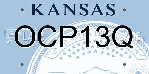OCP13Q Kansas License Plate