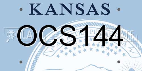 OCS144 Kansas License Plate