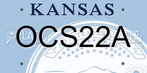 OCS22A Kansas License Plate
