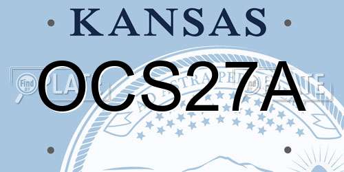 OCS27A Kansas License Plate