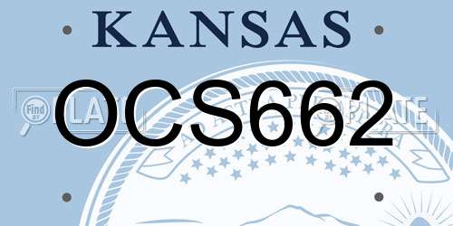 OCS662 Kansas License Plate
