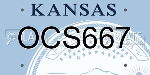 OCS667 Kansas License Plate
