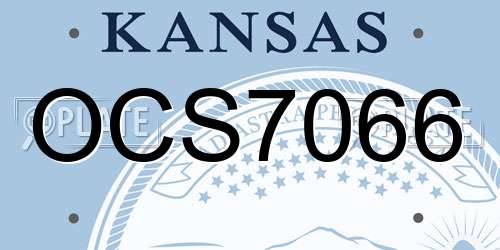 OCS7066 Kansas License Plate
