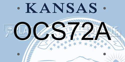 OCS72A Kansas License Plate