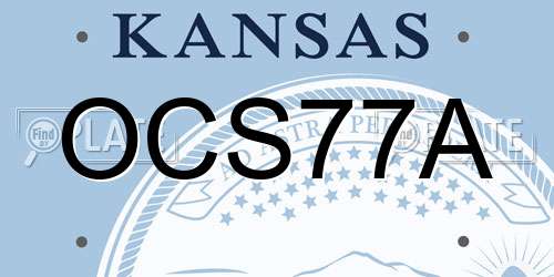 OCS77A Kansas License Plate