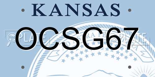 OCSG67 Kansas License Plate