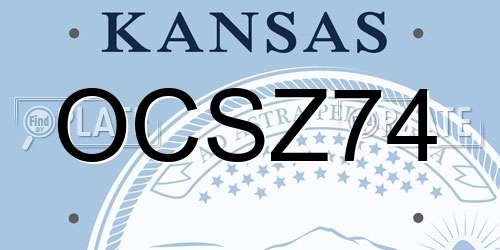 OCSZ74 Kansas License Plate