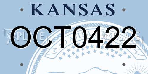 OCT0422 Kansas License Plate