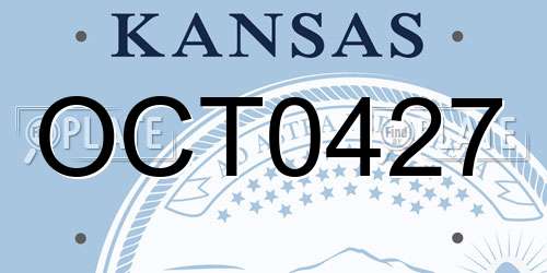 OCT0427 Kansas License Plate