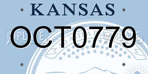 OCT0779 Kansas License Plate