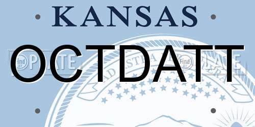 OCTDATT Kansas License Plate