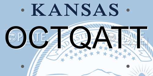 OCTQATT Kansas License Plate