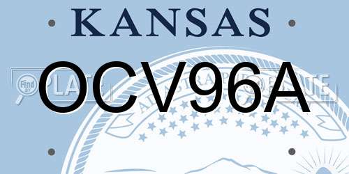 OCV96A Kansas License Plate