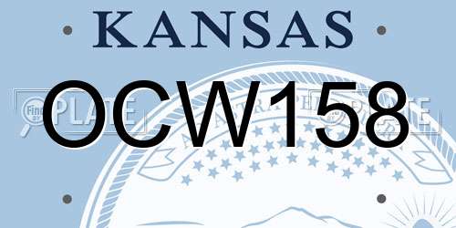 OCW158 Kansas License Plate