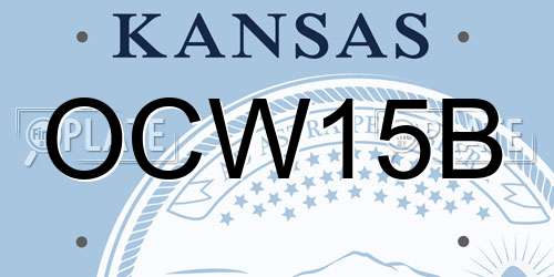 OCW15B Kansas License Plate