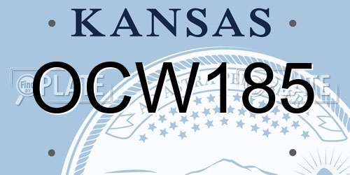 OCW185 Kansas License Plate