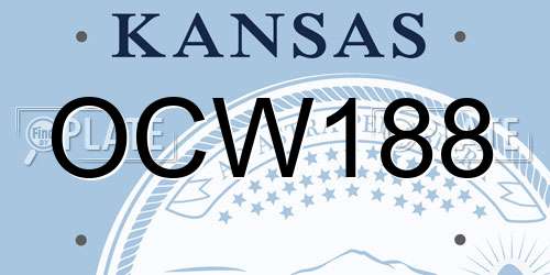 OCW188 Kansas License Plate