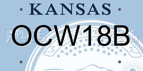 OCW18B Kansas License Plate