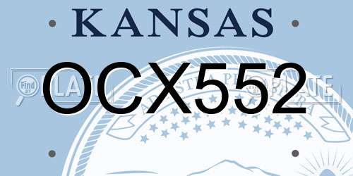 OCX552 Kansas License Plate