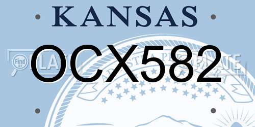 OCX582 Kansas License Plate
