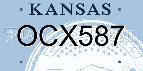 OCX587 Kansas License Plate