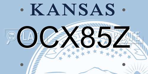OCX85Z Kansas License Plate