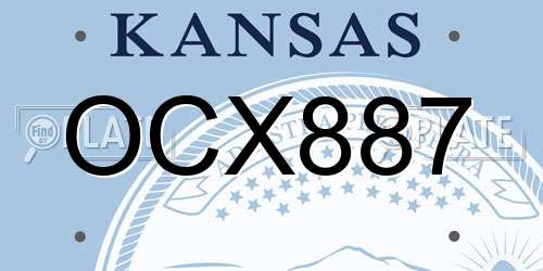 OCX887 Kansas License Plate