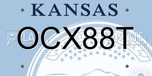 OCX88T Kansas License Plate