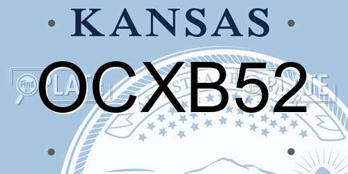 OCXB52 Kansas License Plate