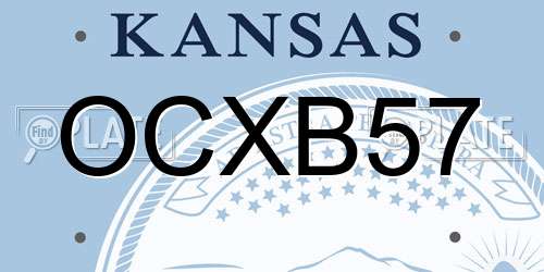 OCXB57 Kansas License Plate