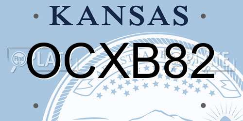 OCXB82 Kansas License Plate