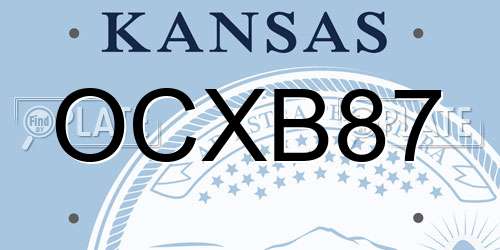 OCXB87 Kansas License Plate