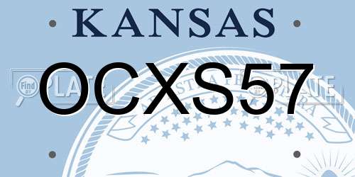 OCXS57 Kansas License Plate