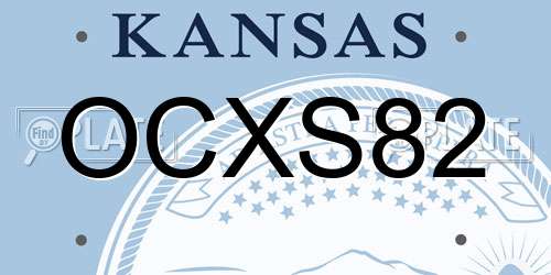 OCXS82 Kansas License Plate