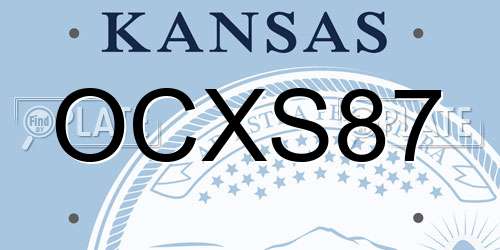 OCXS87 Kansas License Plate