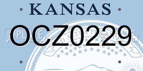 OCZ0229 Kansas License Plate