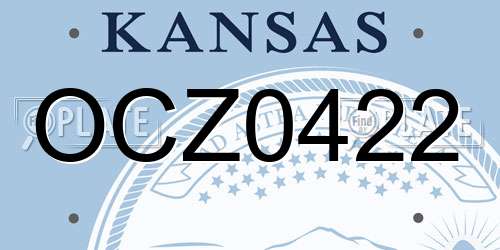 OCZ0422 Kansas License Plate
