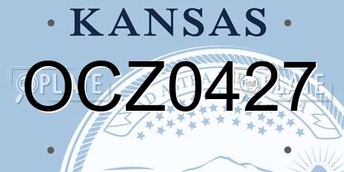 OCZ0427 Kansas License Plate