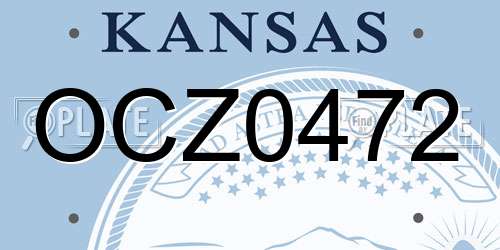 OCZ0472 Kansas License Plate