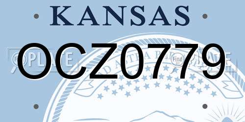 OCZ0779 Kansas License Plate