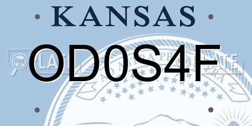 OD0S4F Kansas License Plate