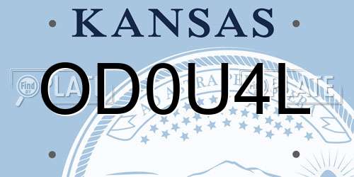 OD0U4L Kansas License Plate