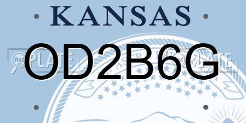 OD2B6G Kansas License Plate