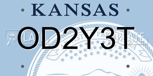 OD2Y3T Kansas License Plate