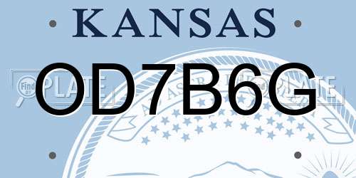 OD7B6G Kansas License Plate