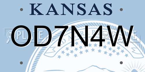 OD7N4W Kansas License Plate