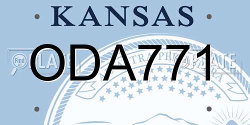 ODA771 Kansas License Plate