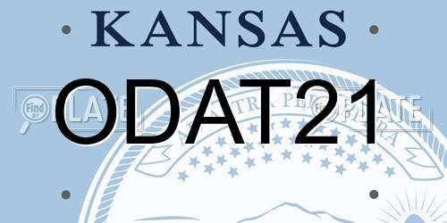 ODAT21 Kansas License Plate