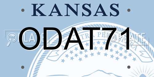ODAT71 Kansas License Plate