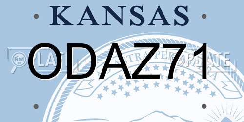 ODAZ71 Kansas License Plate